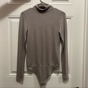 Abercrombie & Fitch mock neck bodysuit grey S NWOT